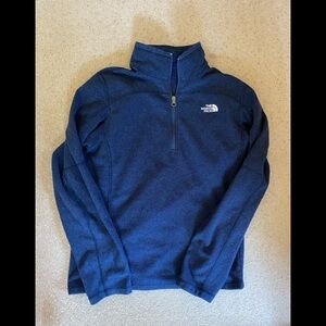 North Face Quarter Zip Mens Small Blue